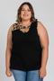 Imagem de Regata Feminina Plus Size Visco Detalhes Animal Print - Serena