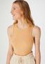 Imagem de Regata Hering Feminina Cropped Decote Halter Neck Em Ribana - Bege