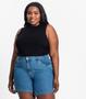 Imagem de Regata Plus Size Em Ribana Canelada Secret Glam Preto