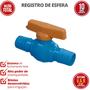 Imagem de Registro De Esfera Com União Dentada Com Bitola 1" para Irigação Azul Durín