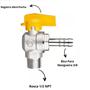 Imagem de Registro De Gás Esfera Angular 90 Rosca 1/2 Npt Macho X 3/8