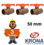 Imagem de Registro Esfera soldável PVC cano 50 mm Krona kit 3 peças