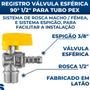 Imagem de Registro Válvula Gás Esfera Angular 90 1/2 Npt M X 3/8 Bm