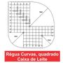 Imagem de Régua Gabarito Curvas Quadrado Caixa Leite 15x15