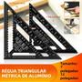 Imagem de Régua Triangular de Metal 7'' e 12'' - Transferidor e Esquadro para Carpinteiro