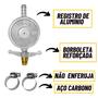 Imagem de Regulador Gás de Cozinha Kit Completo e Durável C/ Registro e Mangueira Fácil Instalação Botijão
