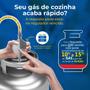Imagem de Regulador Registro de Gás de Cozinha Doméstico Com Monômetro Vazão 2kg/h  Aliança