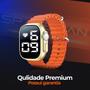 Imagem de Relógio aço inox ultra feminino silicone led digital + caixa laranja garantia qualidade premium