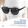 Imagem de Relogio aço preto oculos sol + pulseira + caixa cordao original silicone proteção uv robusto preto