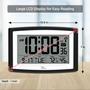Imagem de Relógio atômico de parede grande com display de temperatura e umidade