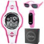Imagem de relogio barbie rosa + caixa + digital infantil + oculos sol esportivo alarme silicone original data