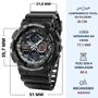 Imagem de Relógio Casio Masculino Anadigi Quartz Esportivo Linha GSHOCK Analógico E Digital De Pulso Visor Noturno A Prova Dágua em 200 Metros Original