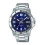 Imagem de Relógio casio masculino collection prata com azul mtp-vd01d-2evudf