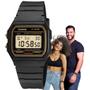 Imagem de Relógio Casio Masculino Feminino Unissex Digital Pequeno Quardrado Resistente Água Cronômetro Calendário Alarme Casual Preto F-91WG-9QDF