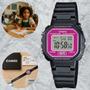 Imagem de Relógio Casio Retrô Infantil Digital LA20WH Resina LED Alarme Cronômetro Resistente Água Escolar Prático Leve Luz Led