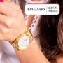 Imagem de Relógio Champion Feminino Analógico Dourado CH24268D Colar e Brincos Prova DAgua Garantia de Um Ano