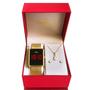 Imagem de Relógio Champion Feminino Dourado Digital LED Original com garantia de 1 ano acompanha kit de colar e brincos