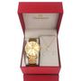 Imagem de Relógio Champion Feminino Dourado Original 1 ano de garantia com colar e brincos