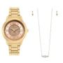 Relógio Condor Feminino KIT - Dourado com Glitter no Mostrador Imagem de Relógio Condor Feminino KIT - Dourado com Glitter no Mostrador