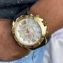 Imagem de Relógio Condor Masculino Analógico Cronógrafo Pulseira Silicone Prova Dágua 50 Metros Redondo Robusto Casual Esportivo Dourado COVD54BE/2K