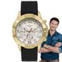 Imagem de Relógio Condor Masculino Analógico Cronógrafo Pulseira Silicone Prova Dágua 50 Metros Redondo Robusto Casual Esportivo Dourado COVD54BE/2K