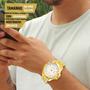 Imagem de Relógio Condor Masculino Dourado Prova d'água com garantia de 1 ano e carteira