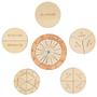 Imagem de Relógio de aprendizagem de fração de tempo de madeira merryheart, brinquedos de quebra-cabeça de educação do relógio cognitivo para crianças, relógio para crianças aprendendo a dizer tempo, frações de tempo configuradas por uma hora, materiais