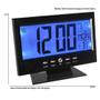 Imagem de Relógio De Mesa Digital Lcd Led Acionamento Sonoro Despertador Termometro Preto Cbrn01422
