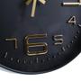Imagem de Relogio de parede 29 cm preto com numeros dourados.