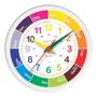 Imagem de Relógio De Parede Colorido Infantil Analógico Educativo Aprende Horas Tic Tac Escola Quarto Sala