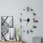 Imagem de Relogio de parede decoração adesivo luxo 3d 50cm preto grande casa sala escritorio