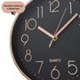 Imagem de Relógio de Parede Decorativo Moderno 30cm Rose Gold Silencioso Grande Decoração Cozinha Sala de Estar Jantar Quarto Escritório