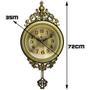 Imagem de Relógio De Parede Dourado Com Pendulo Decorativo Badalo