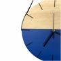 Imagem de Relógio de Parede em Madeira Minimalista Azul Netuno Detalhes em Preto Com Alça + Pendurador