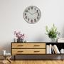 Imagem de Relógio de Parede Essex Decorativo Moderno Silencioso Alto Relevo Redondo Branco Rose Gold CA3697-R
