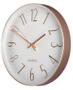 Imagem de Relógio de Parede Redondo Decorativo Moderno Rose Gold e Branco 25cm Ponteiro Silencioso Quartz para Decoração de Cozinha Sala Casa ou Escritório