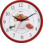 Imagem de Relógio de Parede Vermelho Cozinha Morango Herweg 6693-269