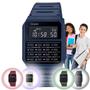 Imagem de Relógio de Pulso Casio Calculadora CA-53WF Digital Unissex Vintage Masculino Feminino Azul Vermelho Branco Preto e Verde