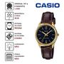 Imagem de Relógio de Pulso Casio Collection Feminino Redondo Pequeno Analógico Casual Pulseira de Couro Dourado LTP-V005GL