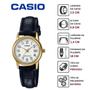 Imagem de Relógio de Pulso Casio Feminino Analógico Classico Dourado Pulseira de Couro Moderno Original Pequeno LTP-V002GL-7B2UDF