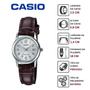 Imagem de Relógio de Pulso Casio Feminino Classico Pulseira de Couro Analógico Casual Pequeno Prata LTP-V002L