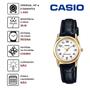 Imagem de Relógio de Pulso Casio Feminino Clássico Pulseira de Couro Social Analógico Dourado LTP-V001GL