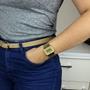 Imagem de Relógio de Pulso Casio Feminino Digital Dourado Slim Quadrado Moderno Original A700WMG-9ADF
