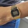 Imagem de Relógio de Pulso Casio Illuminator Quadrado Feminino Masculino Vintage Pequeno Digital Resistente água 3 ATM Casual Dourado LA680WGA-1DF