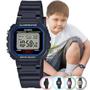 Imagem de Relógio de Pulso Casio Infantil Led Digital Prova Dagua 30m Preto Cinza Azul e Rosa