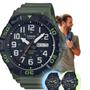 Imagem de Relógio de Pulso Casio Masculino Analógico Prova Dágua 100 Metros Grande Garra Temporizadora Militar Esportivo MRW-210H Preto Verde Caqui