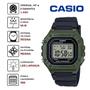 Imagem de Relógio de Pulso Casio Masculino Digital Esportivo Quadrado Prova Dágua 50 Metros Verde Pulseira Resina Preta W-218H-3AVDF