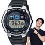 Imagem de Relógio de Pulso Casio Masculino Digital Hora Mundial Illuminator 5 Alarmes Temporizador Prova Dágua 20 ATM Esportivo Preto AE-2000W-1AVDF