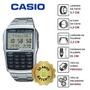 Imagem de Relógio de Pulso Casio Masculino Digital Quadrado Calculadora Agenda Telefonica Data Bank 5 Alarmes Prateado DBC-32D-1ADF