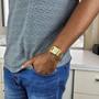 Imagem de Relógio de Pulso Casio Masculino Feminino Quadrado Retro Vintage Analógico Digital Fashion Alarme Calendário Quartz Casual Dourado AQ-230GA-9DMQ